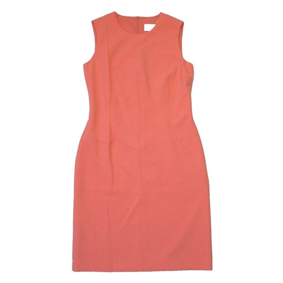 NWT BOSS Hugo Boss Demisana Sheath in Coral Sleeveless Stretch Dress 6 - Picture 1 of 7